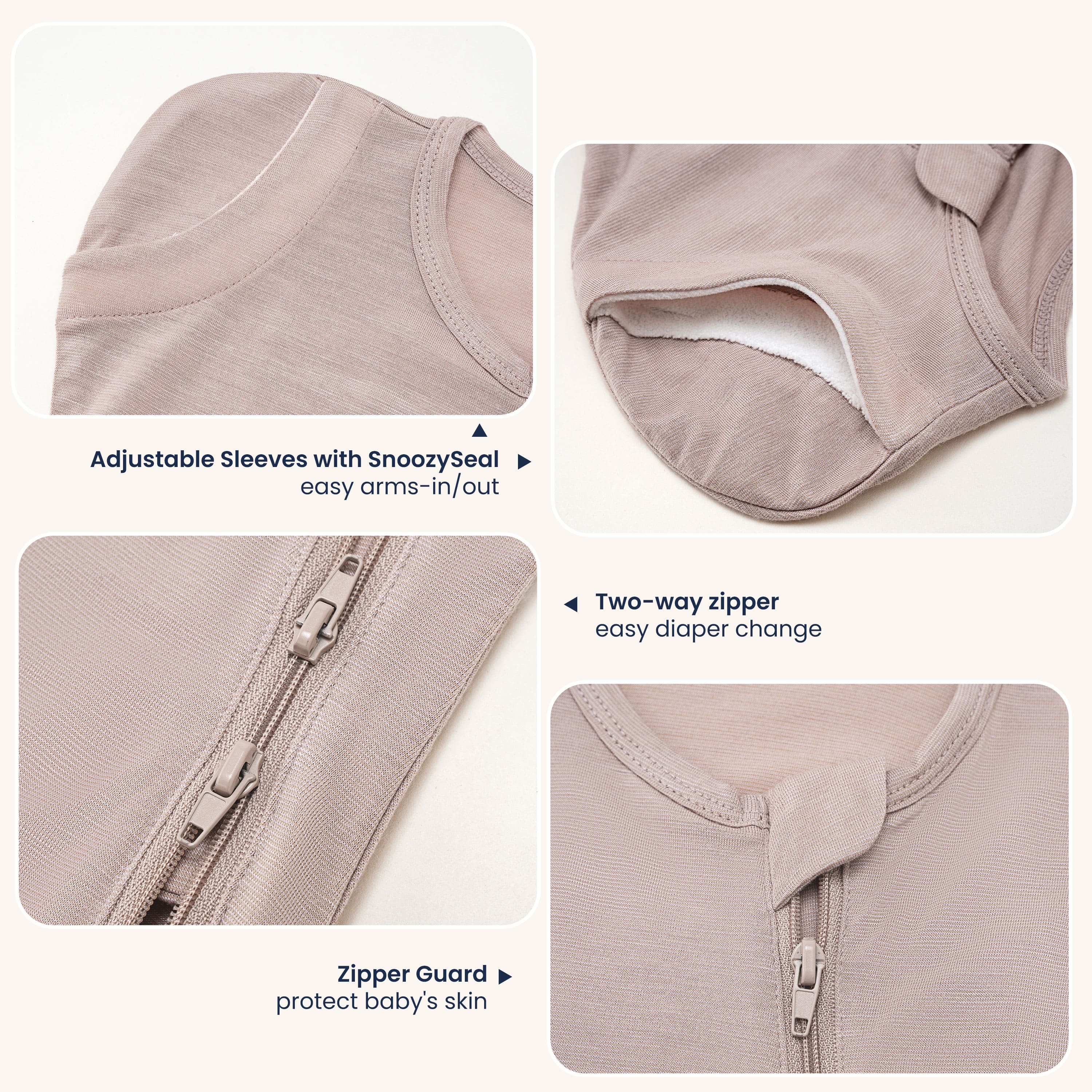 ClimaCuddle™ Swaddle 0.5 TOG - Merino Wool & Rayon Bamboo - Dusty Pink