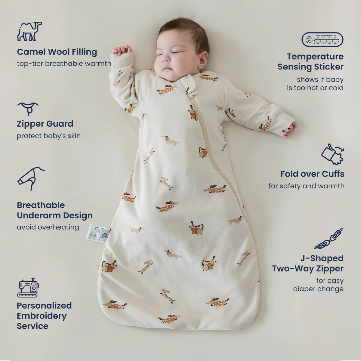 long-sleeve-sleep-sack-2-5-tog-organic-cotton-camel-wool-sunny-pup
