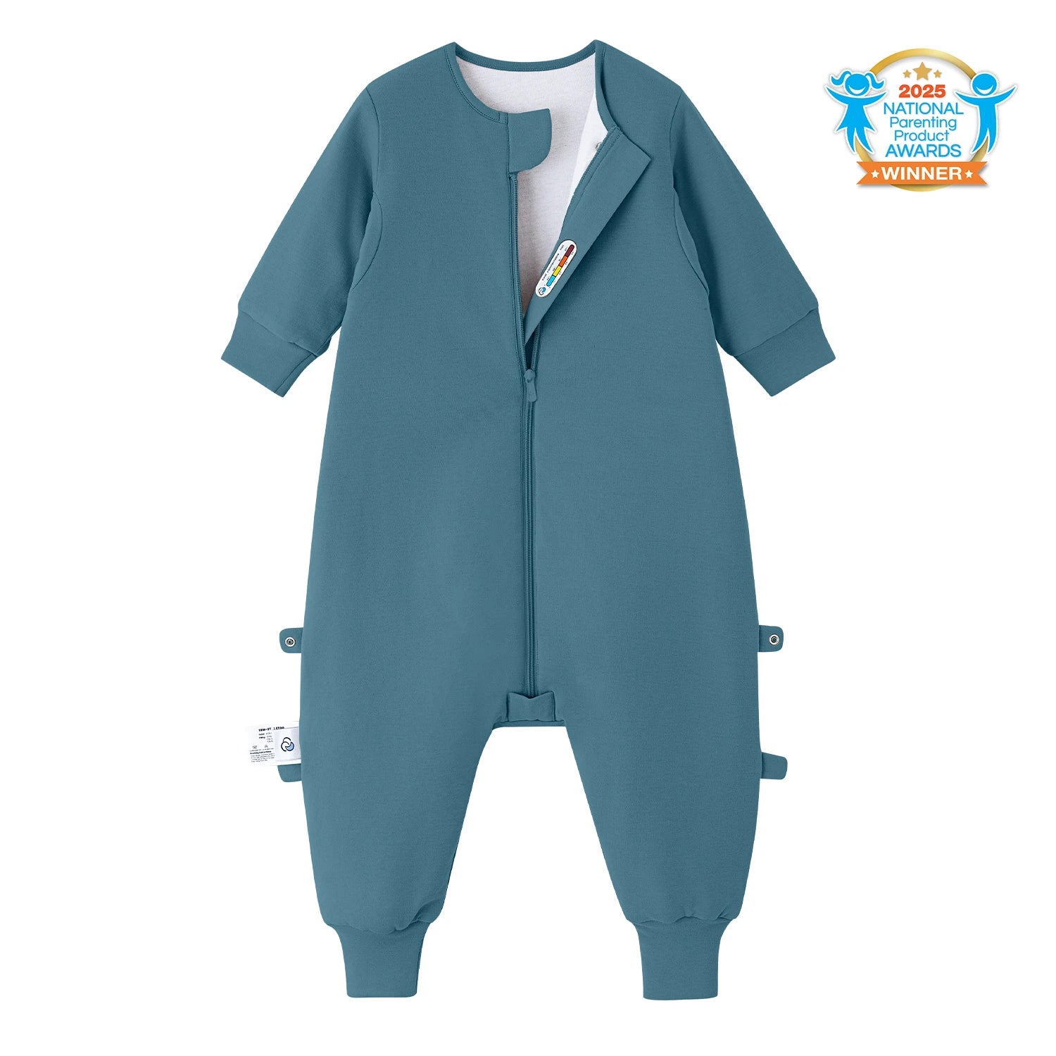 long-sleeve-sleep-sack-walker-1-0-tog-organic-cotton-camel-wool-forest-green