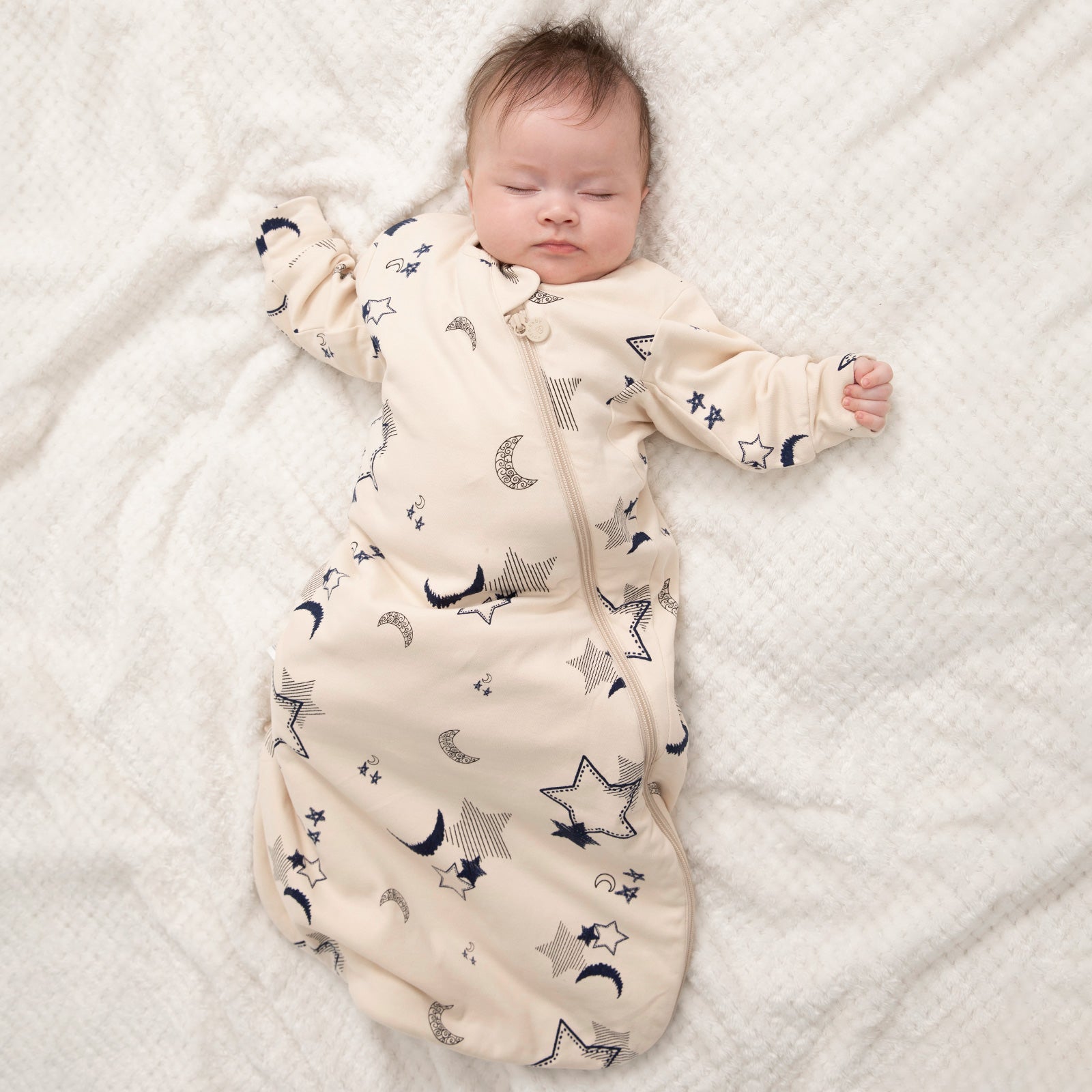 Organic Cotton & Camel Wool Long Sleeve Sleep Sack 1.0 TOG - Moonlit