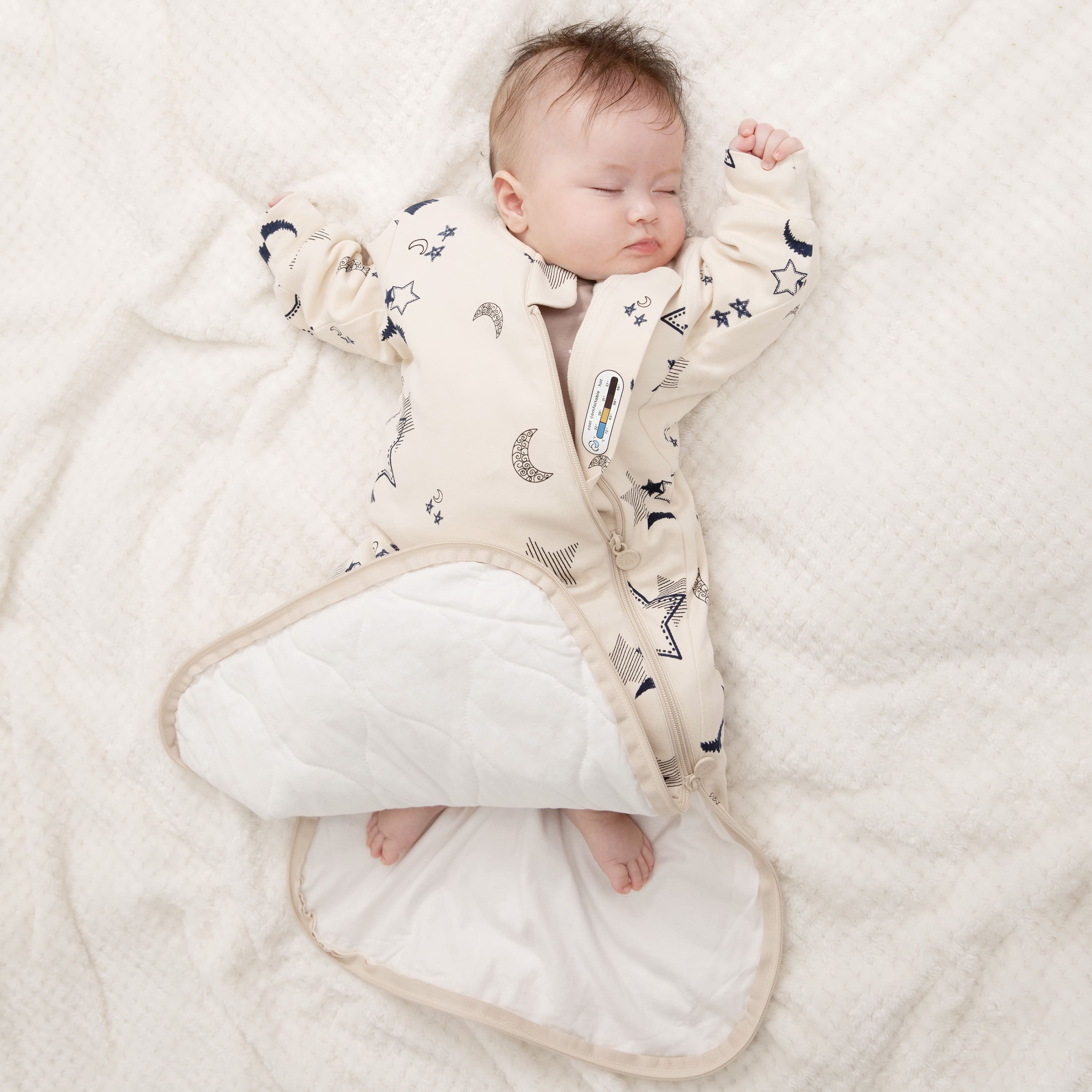 Organic Cotton & Camel Wool Long Sleeve Sleep Sack 2.5 TOG - Moonlit