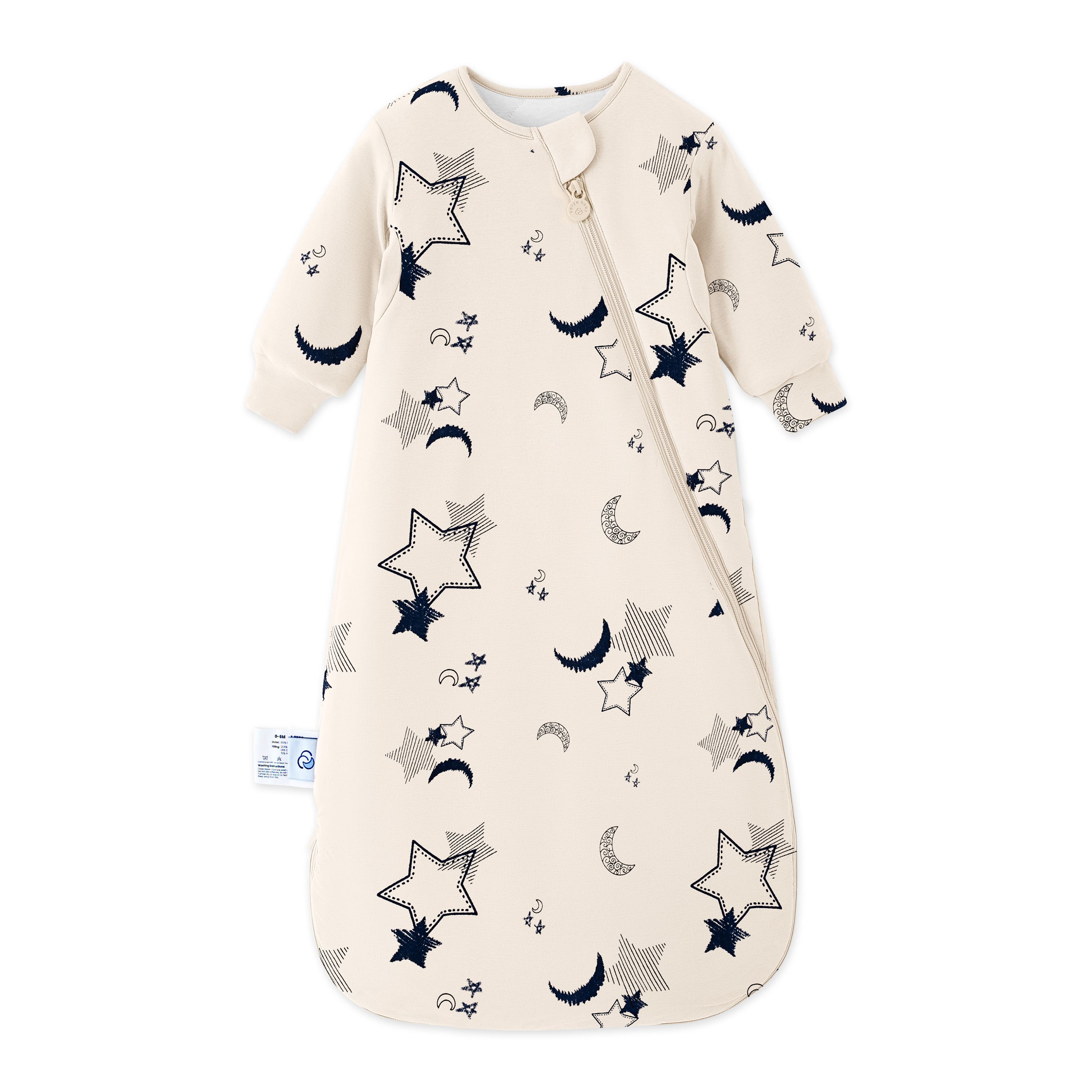 Organic Cotton & Camel Wool Long Sleeve Sleep Sack 2.5 TOG - Moonlit