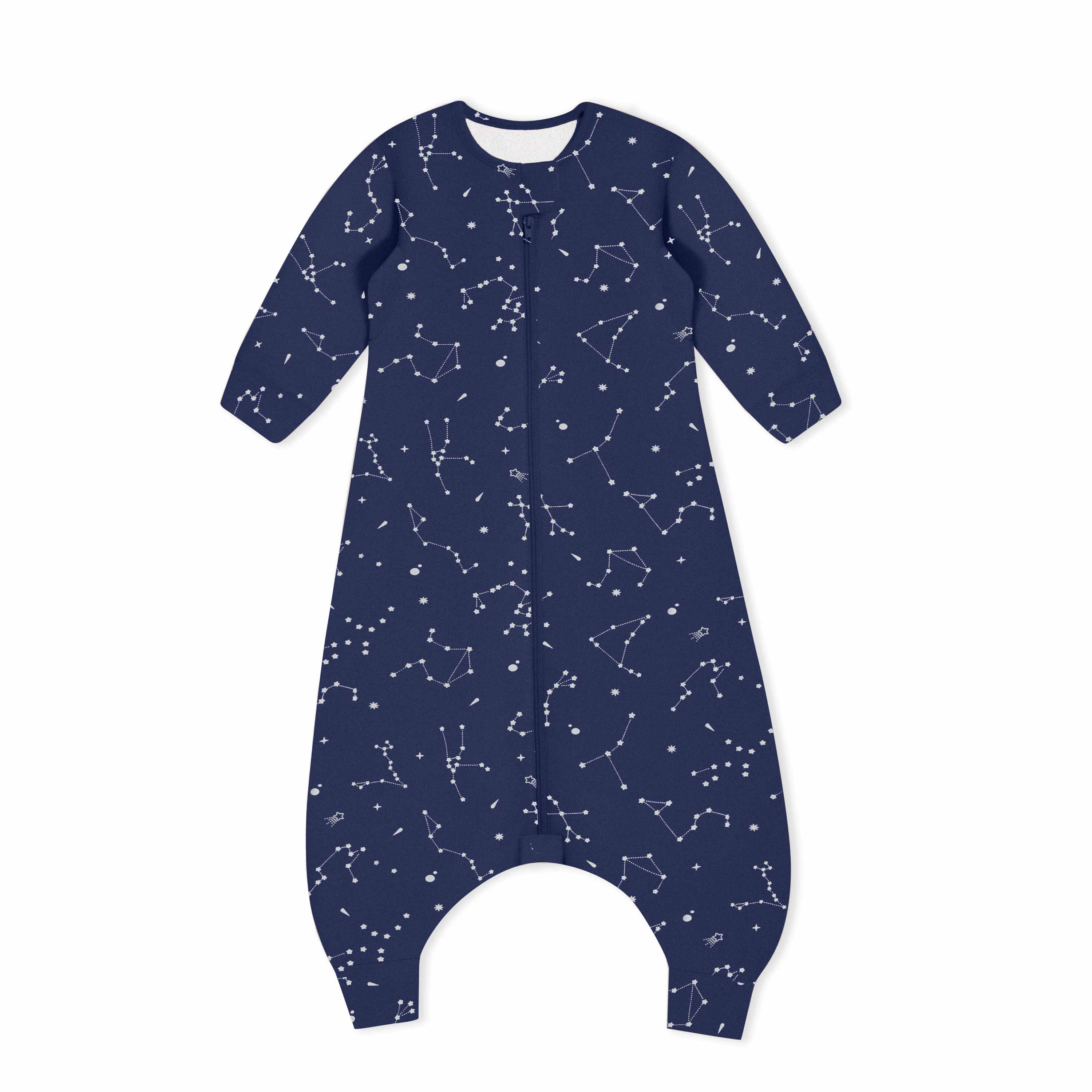 Organic Cotton & Camel Wool Warm Long Sleeve Sleep Sack With Feet 2.5 TOG - Constellation