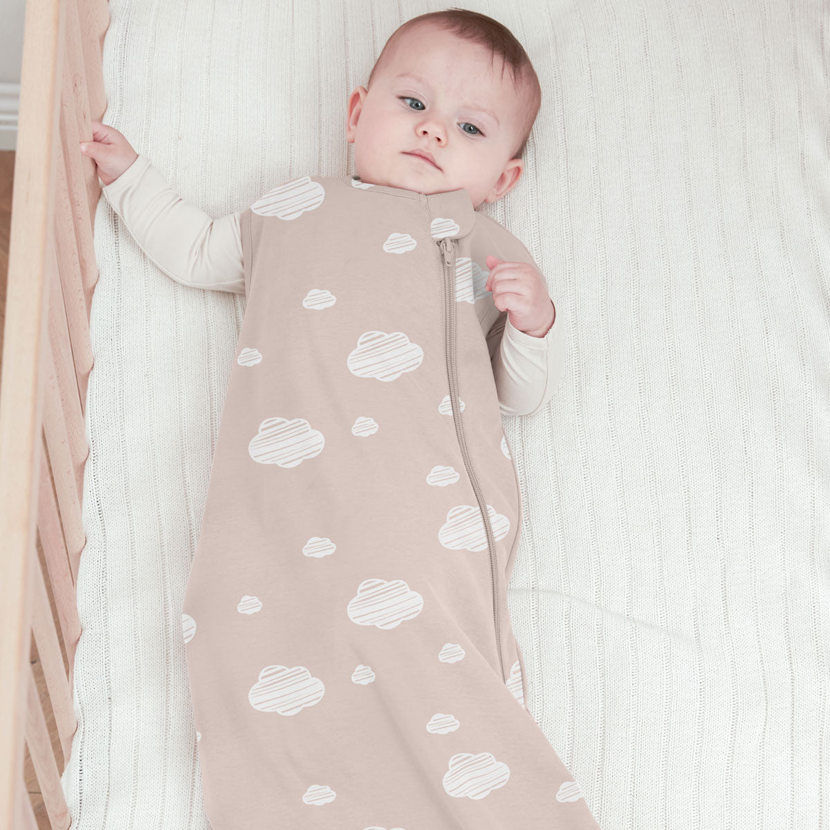 Organic Cotton & Camel Wool Sleeveless Sleep Sack 1.0 TOG - Pink Sky