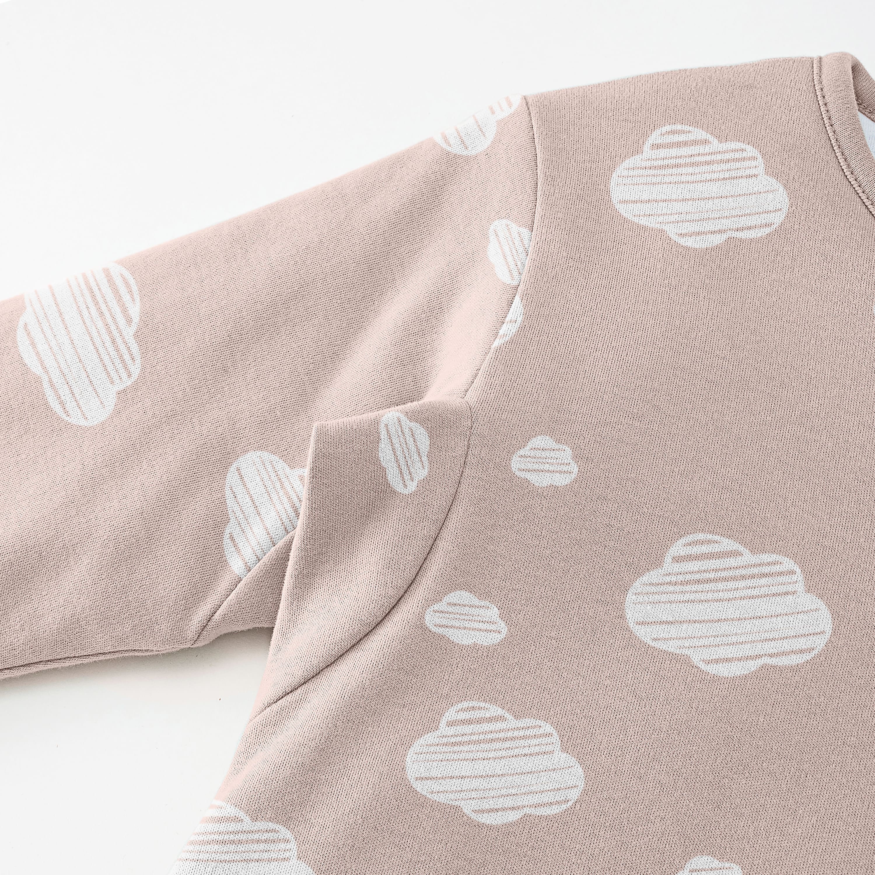 Organic Cotton & Camel Wool Warm Long Sleeve Sleep Sack Walker 2.5 TOG - Pink Sky design