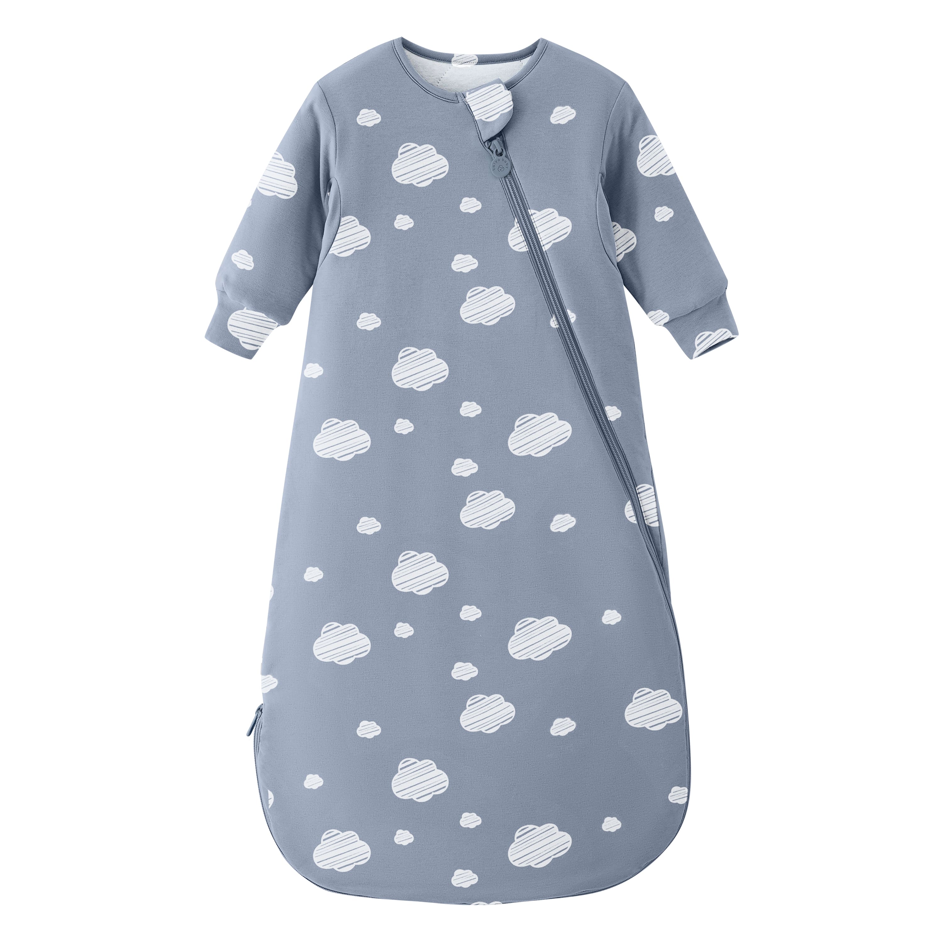 Organic Cotton & Camel Wool Winter Sleeping Bag With Arms 3.5 TOG - Blue Sky
