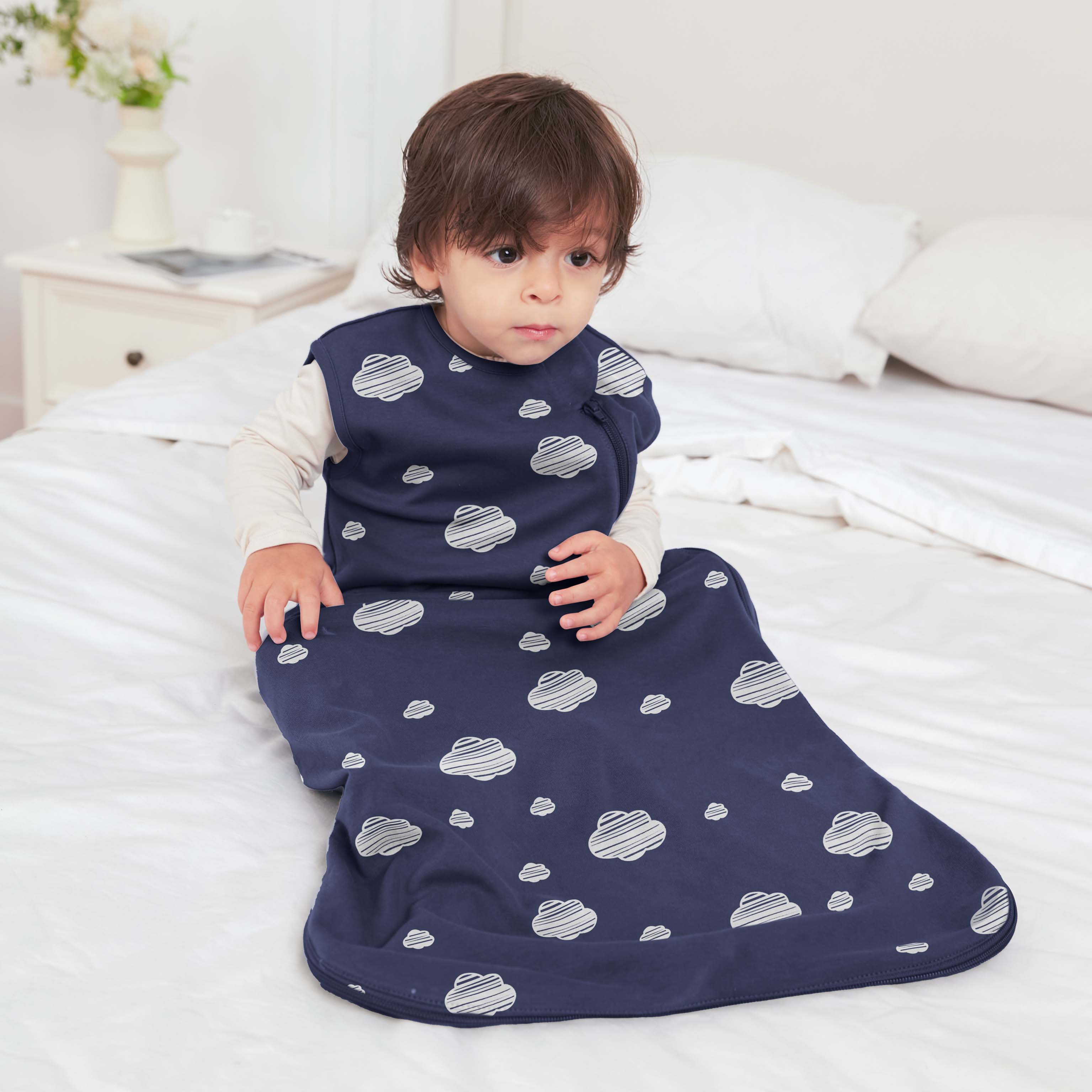 Organic Sleeveless Sleep Sack 0.5 TOG - Navy Sky