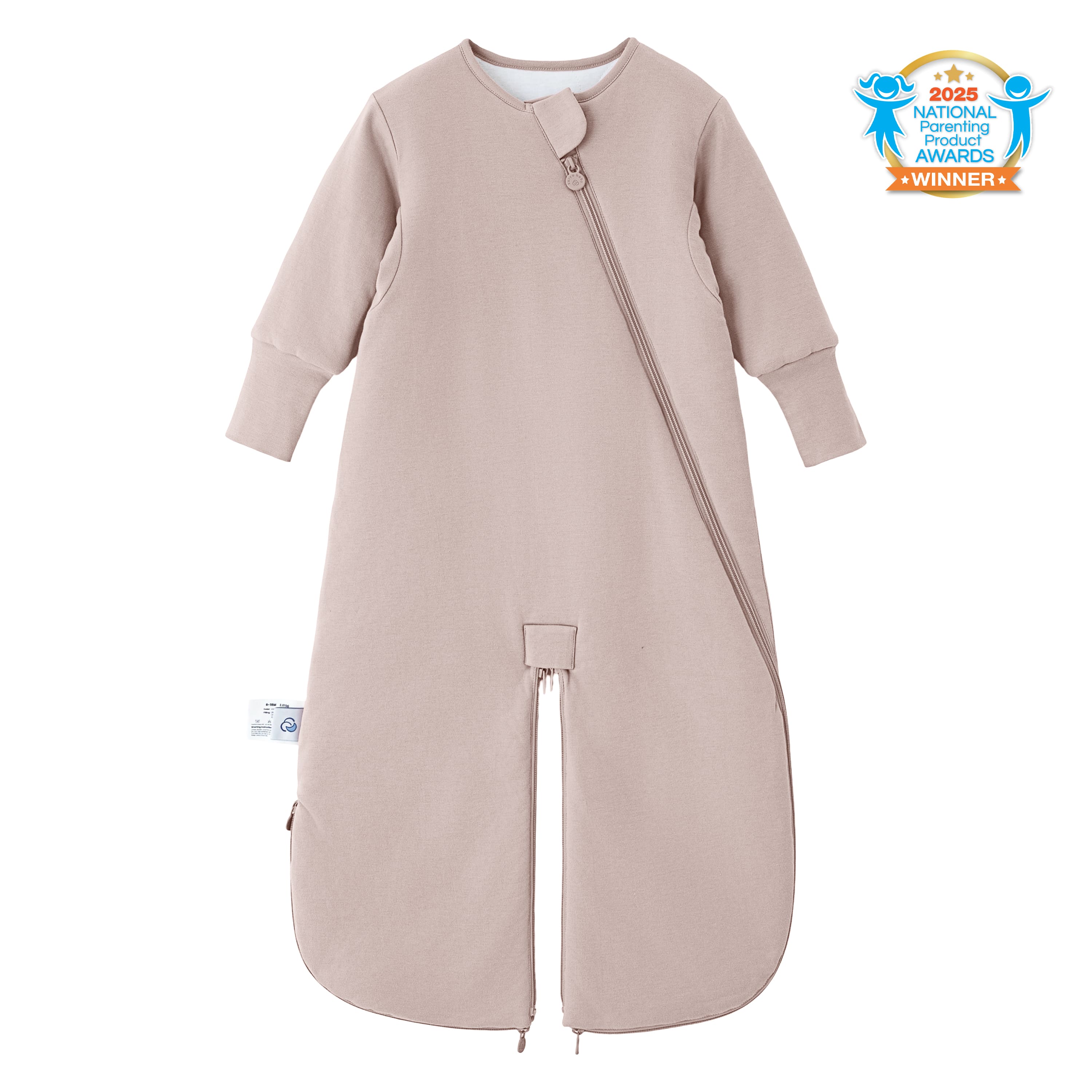 Sleep Suit Sack 3-in-1 2.5 TOG - Organic Cotton & Camel Wool - Dusty Pink