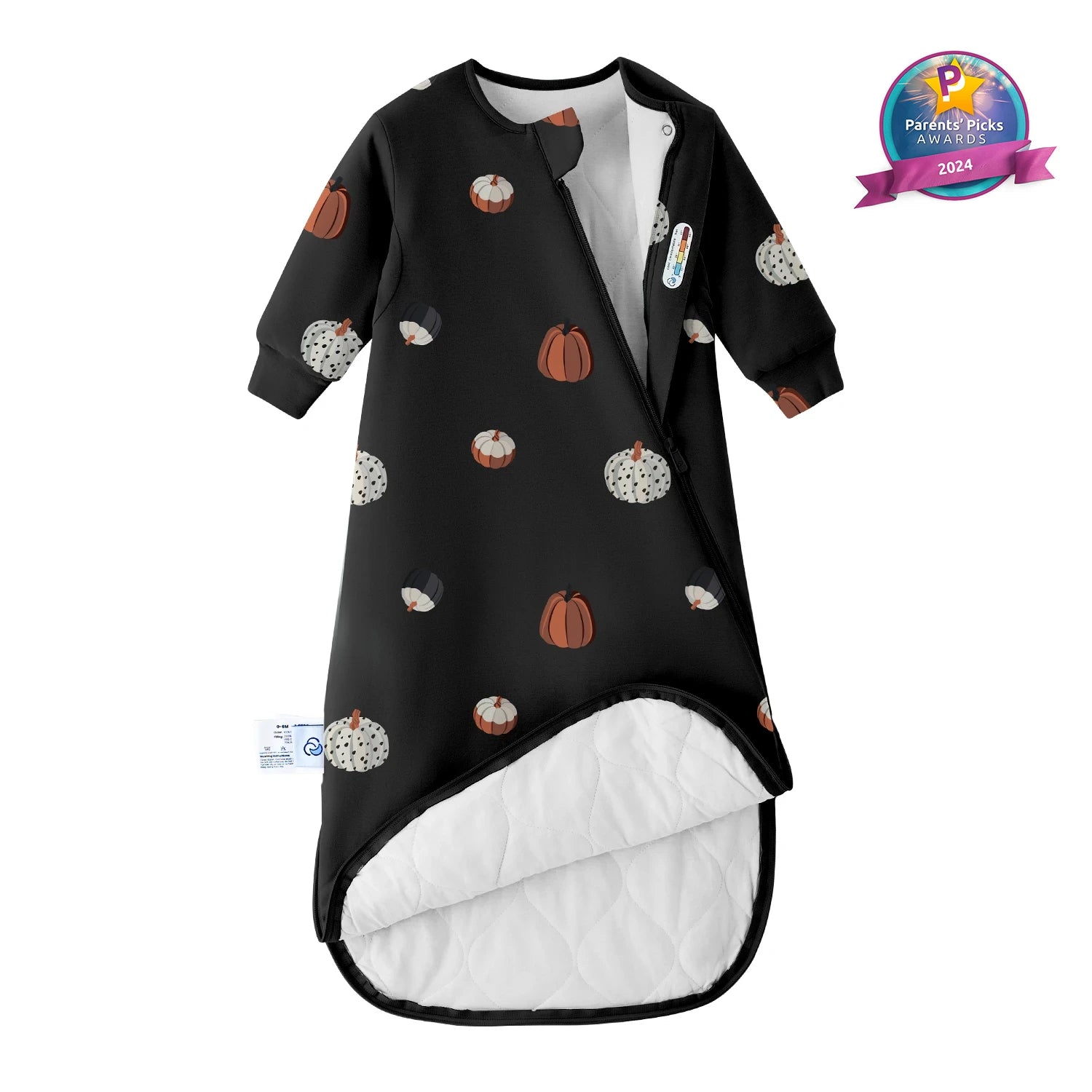 warm-long-sleeve-sleep-sack-2-5-tog-organic-cotton-camel-wool-pumpkin-dots