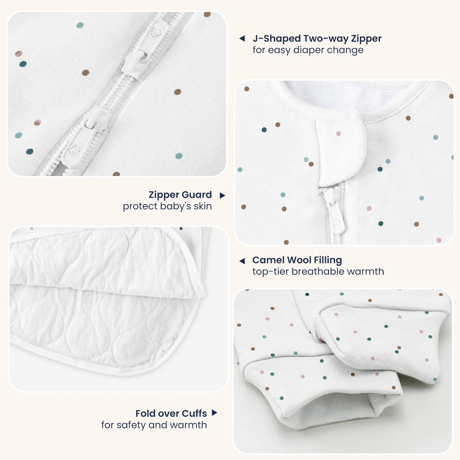 warm-long-sleeve-sleep-sack-2-5-tog-organic-cotton-camel-wool-spark-dots-design