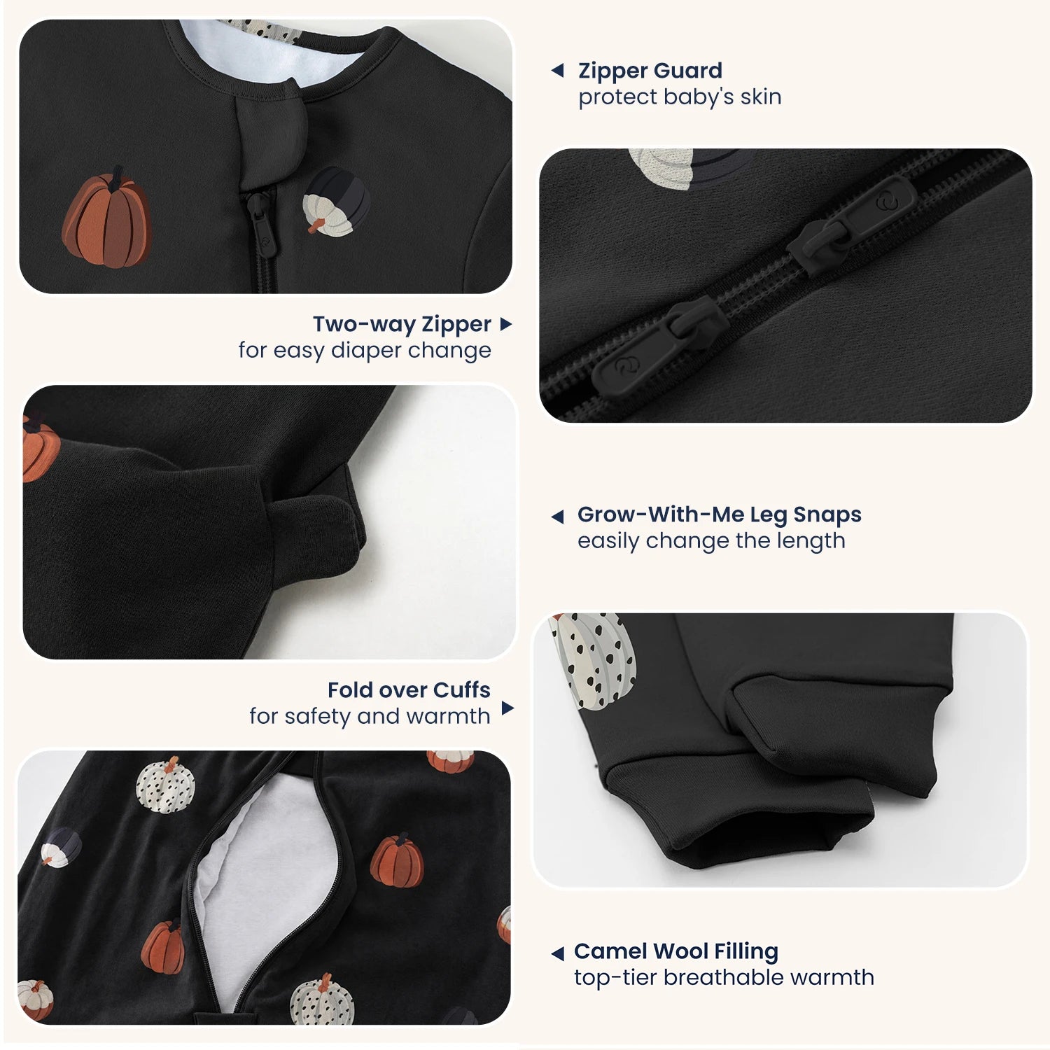 warm-long-sleeve-sleep-sack-walker-2-5-tog-organic-cotton-camel-wool-pumpkin-dots