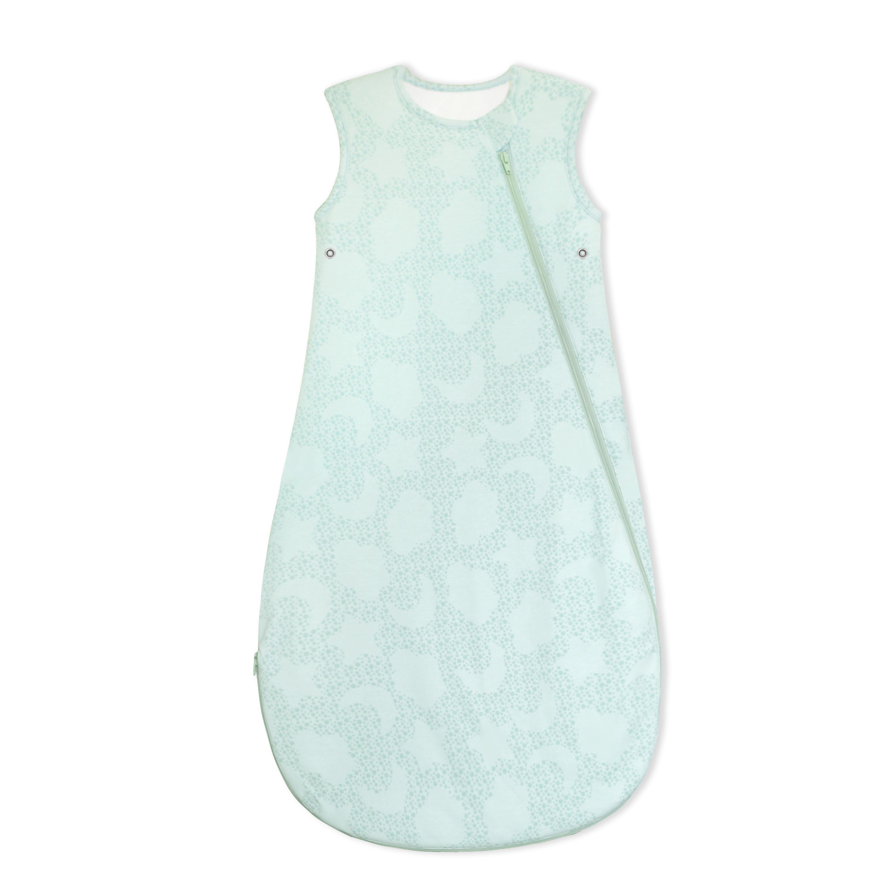 2-in-1 Organic Cotton Zipper Baby Swaddle Up Sack 0.5 TOG - Mint Sky