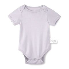 Organic Cotton Half Sleeves Snap Bodysuit - Lilac