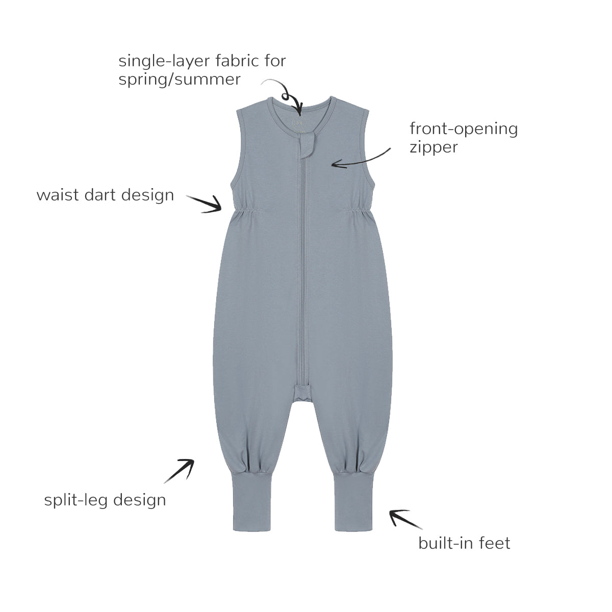 Sleeveless Baby Walker Sleep Sack - Dark Night Blue