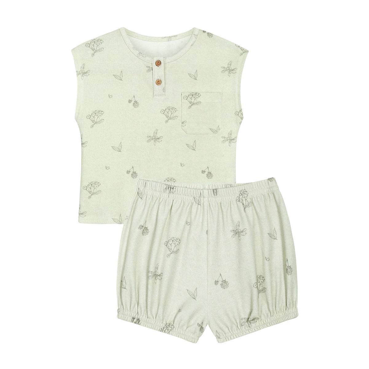 Kaiya Baby - Short Sleeves Baby Pajama Set - Bacca Mint